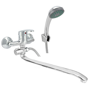 Смеситель для ванны однорычажный с душевым гарнитуром хром Istok life Luxe 0402.431