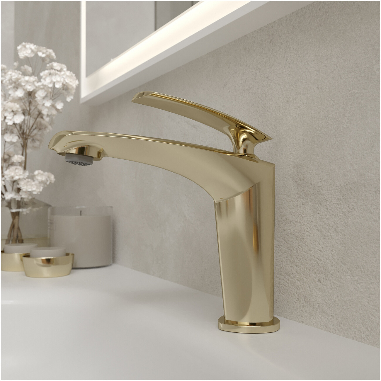 Смеситель для раковины однорычажный золотой Stworki "Гётеборг" S03010GG - изображение 5