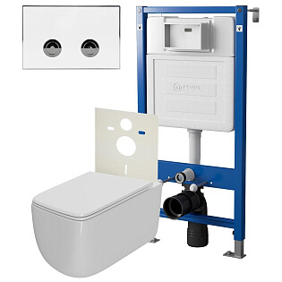 Унитаз Point &quot;Меркурий&quot; PN41831 с инсталляцией &quot;Элемент П&quot; PN45121 с кнопкой &quot;Венера&quot; PN44071WC