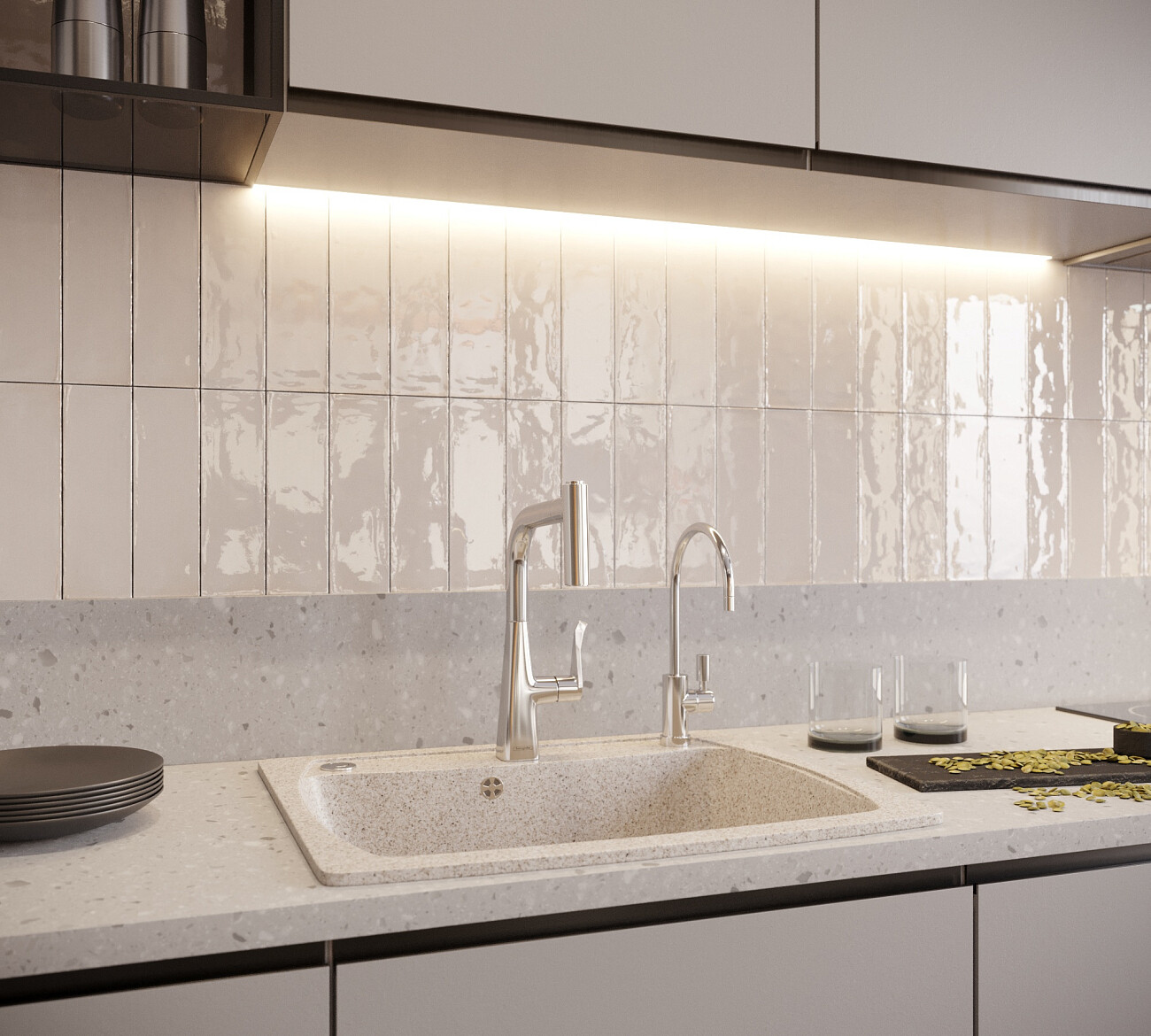 Мойка кухонная бежевая Domaci "Бьелла" DMC-03 бежевая - изображение 3