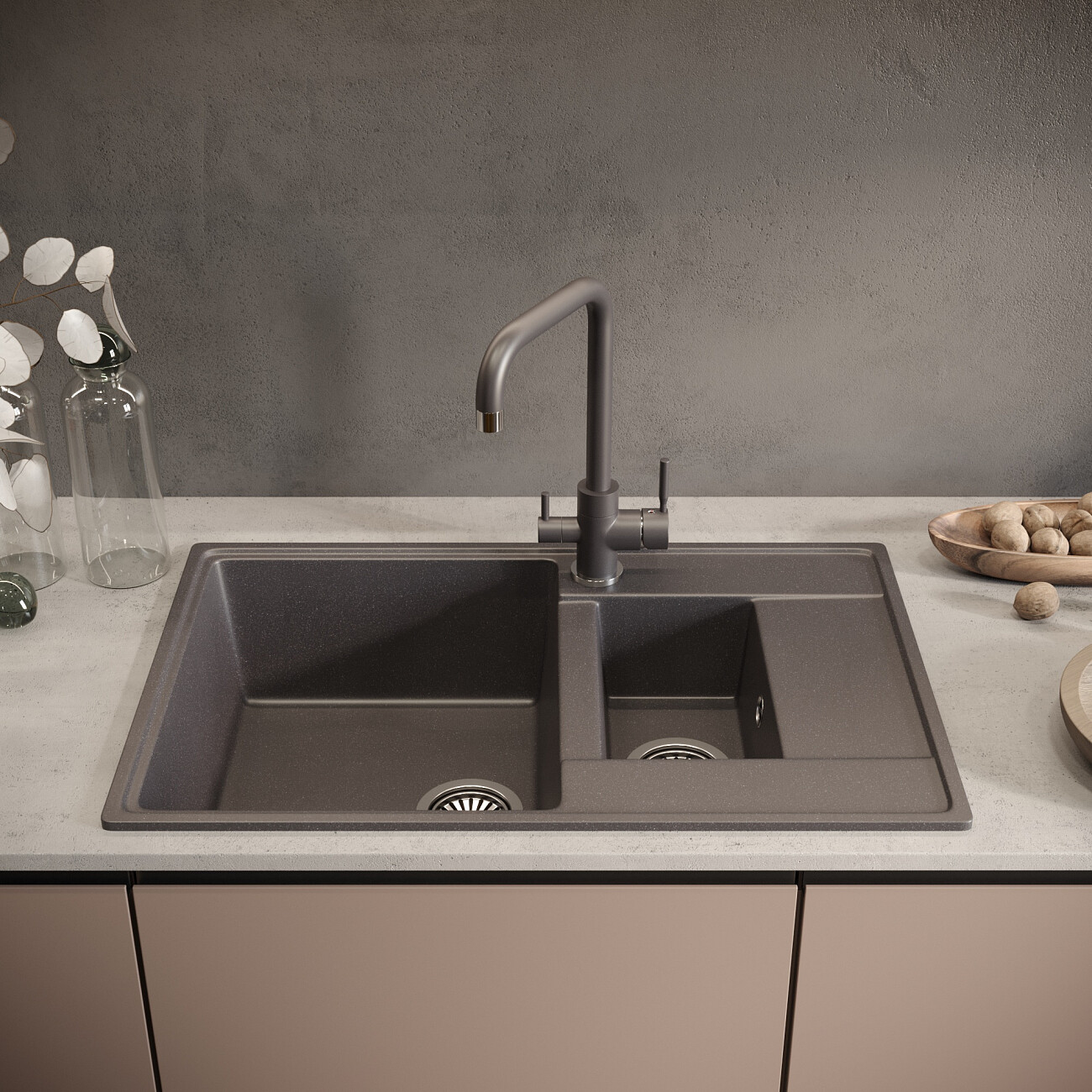 Мойка кухонная космос Domaci "Солерно" DP 780 1,5 K-08 - изображение 3