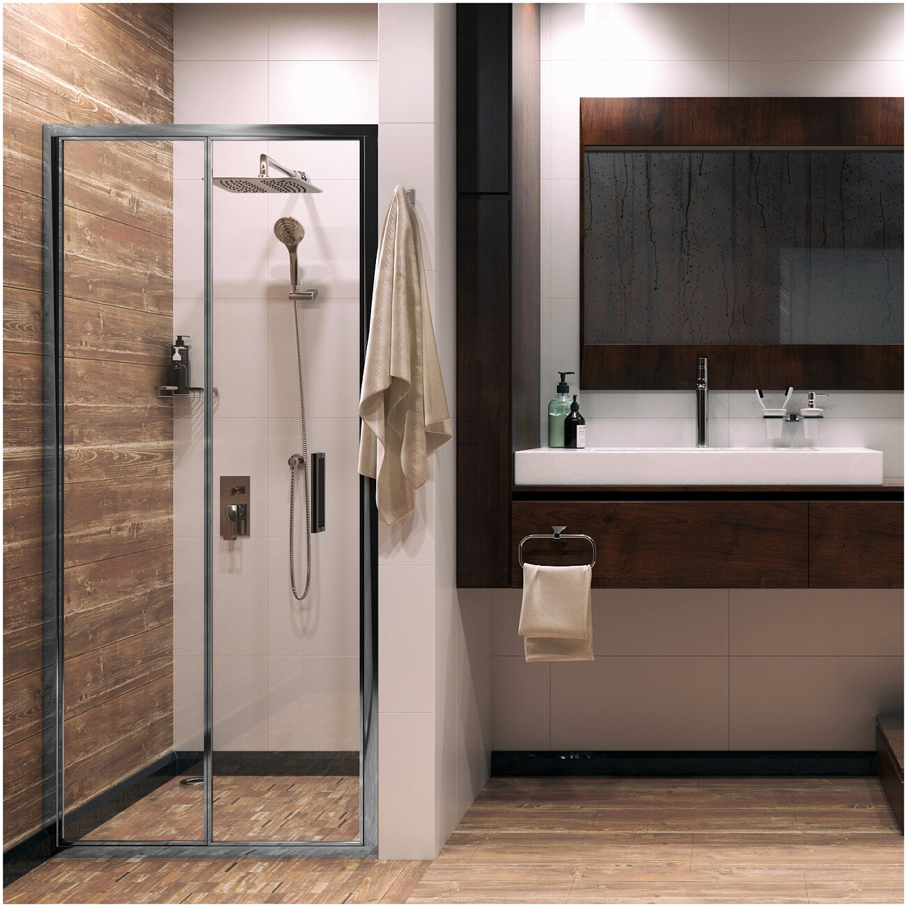 Душевая дверь складная 100х200 см прозрачная, хром Wasserkraft Weser 78F12 - изображение 3