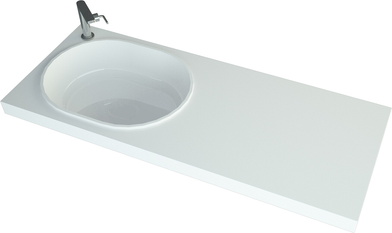 Раковина из искусственного камня на стиральную машину левая 48х120 см белая Stworki Bruks RBS120L - изображение 9