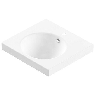 Раковина накладная фарфоровая прямоугольная 45х50 см белая Sanita Luxe Next-50 4630032684563