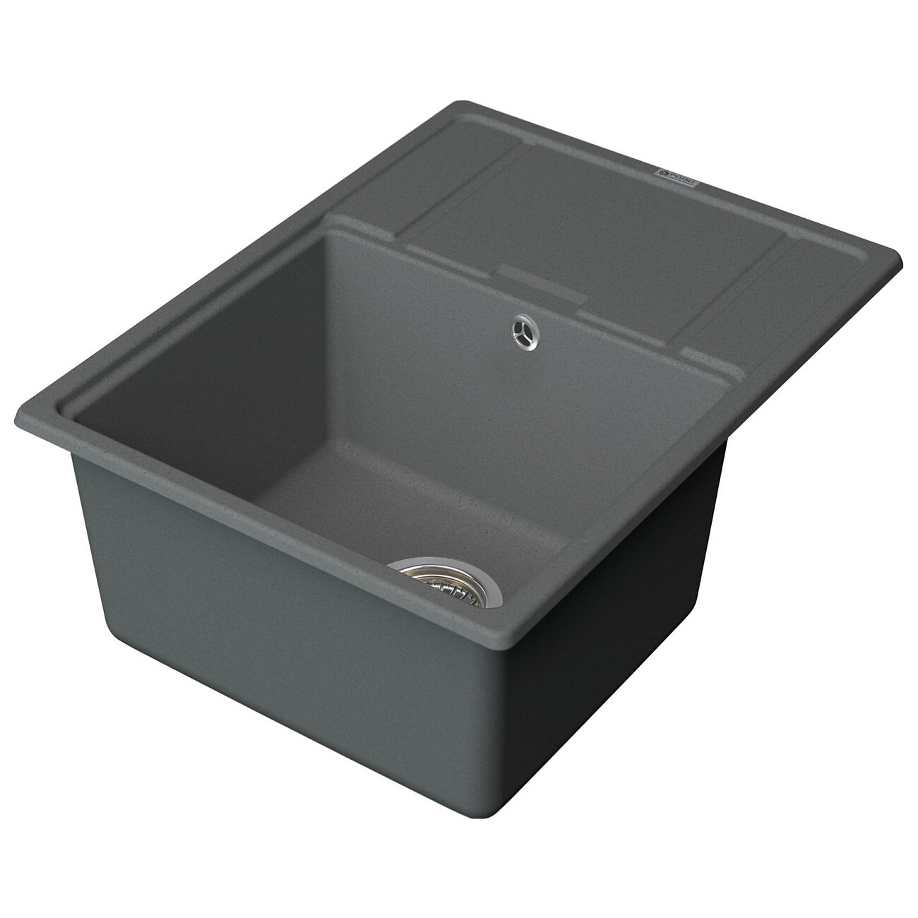 Мойка кухонная кварцевая прямоугольная серая Point "Стил 65" PN3009AL - изображение 2