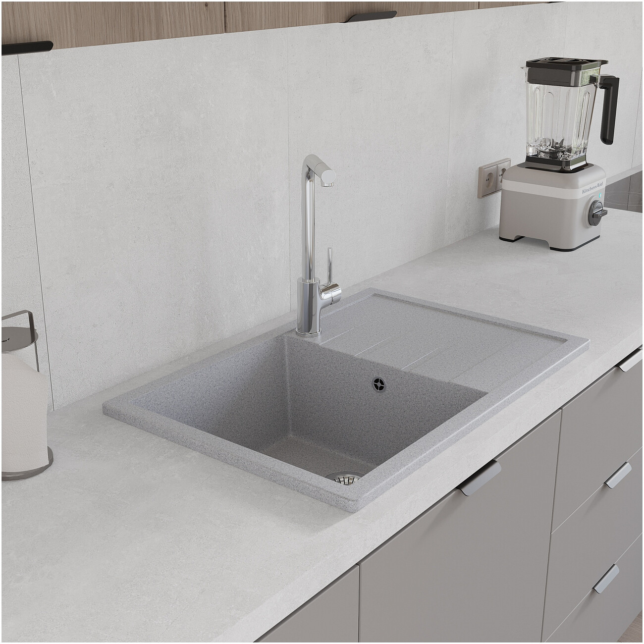 Мойка кухонная серая Domaci "Болонья" М-161-005 - изображение 8