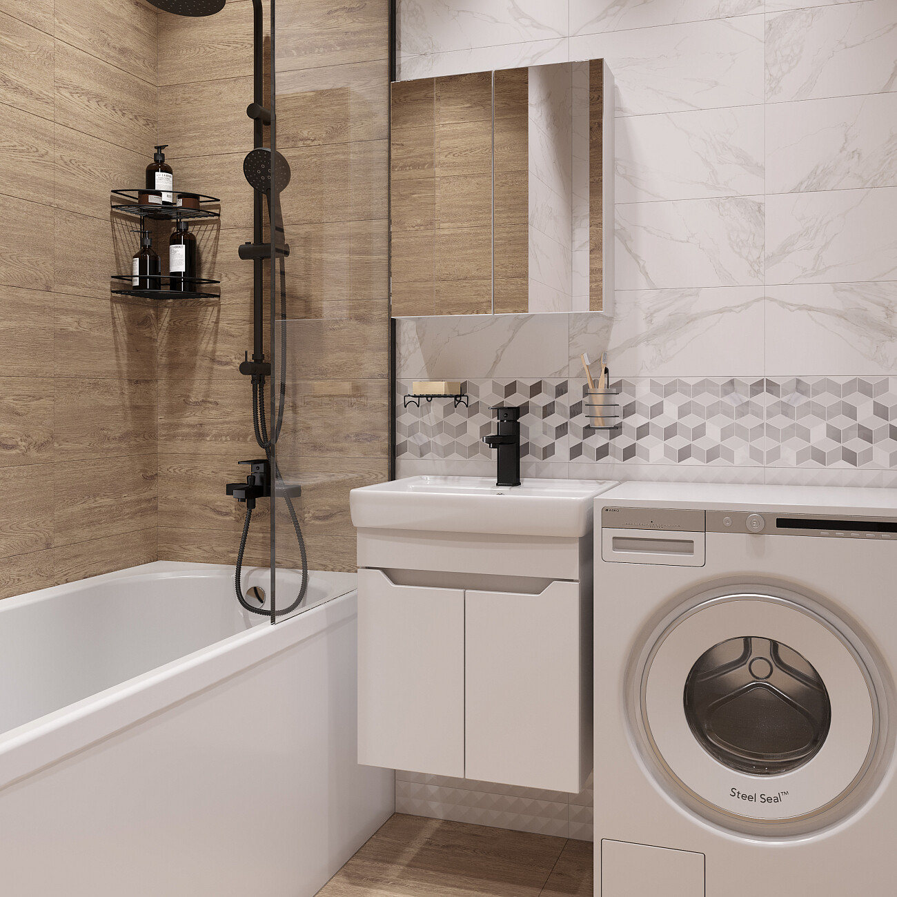 Смеситель для раковины однорычажный черный Diwo "Суздаль" SU-01b - изображение 5