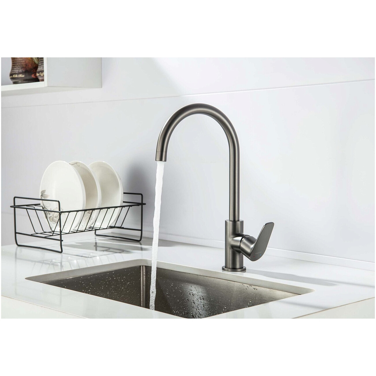 Смеситель для кухни однорычажный оружейная сталь Aquatek "Бетта" AQ1182BGM - изображение 4