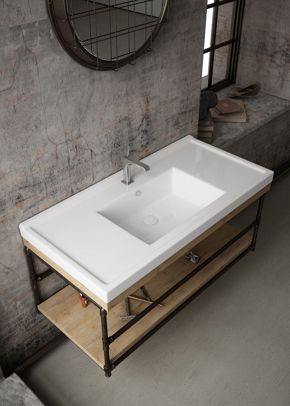 Раковина накладная керамическая прямоугольная 48,5х99 см белая Stworki 8100-KL - изображение 4