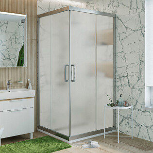 Душевой уголок 90х90 см хром матовый, стекло матовое Stworki &quot;Дублин&quot;