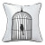 Подушка с птичкой в клетке Birdie In A Cage White