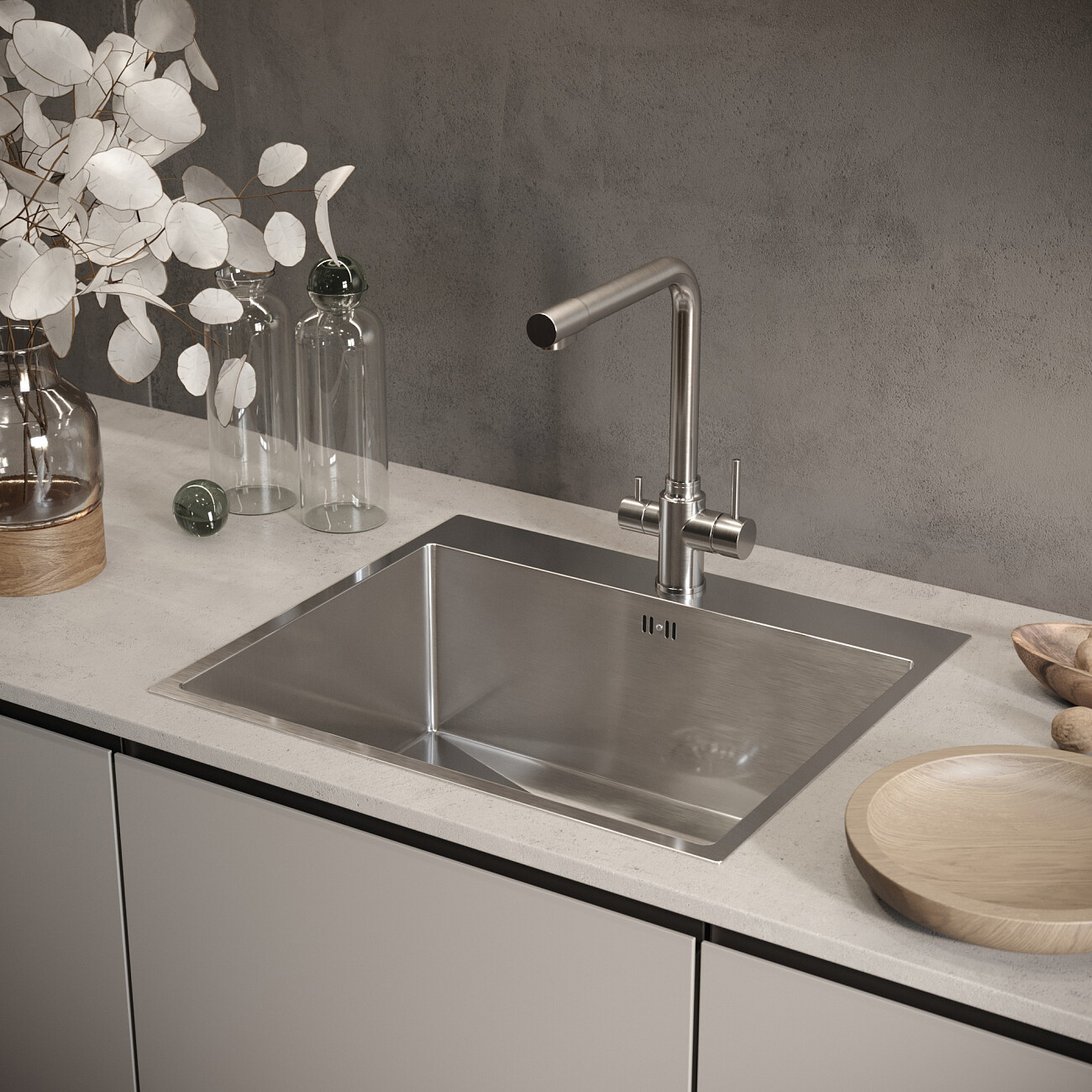 Мойка кухонная из нержавеющей стали матовая сталь Domaci "Равенна" DM5951 - изображение 4