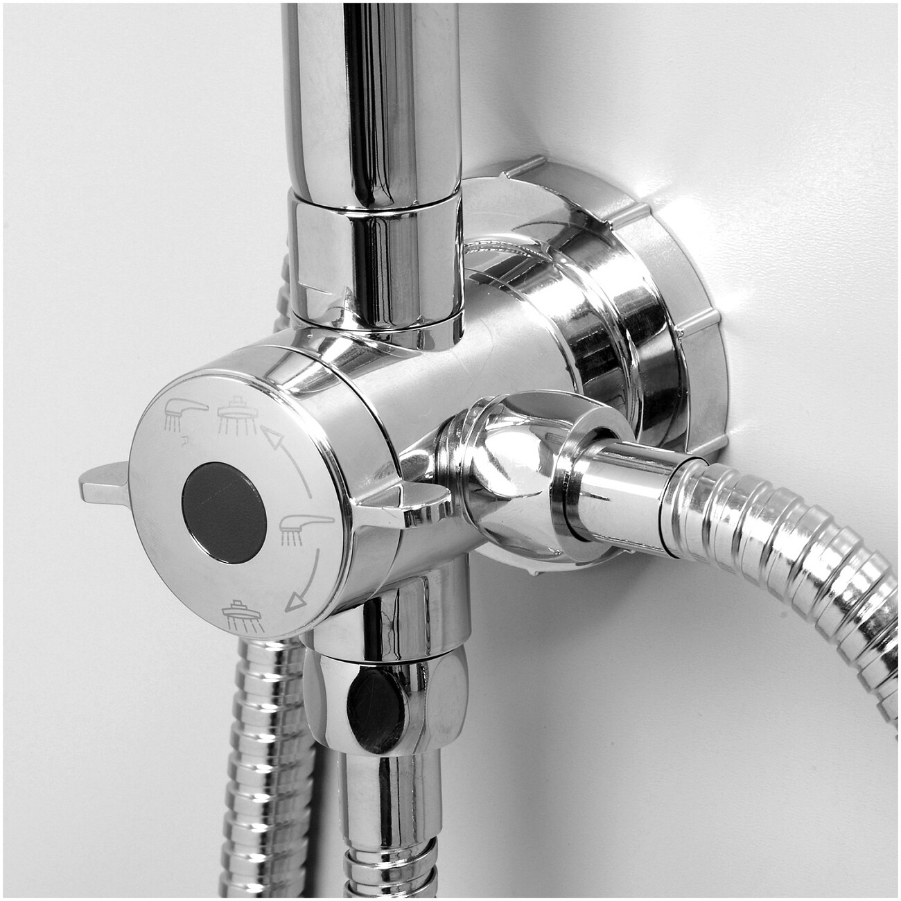 Душевая стойка с верхним душем и держателем белая, хром Wasserkraft A045 - изображение 6