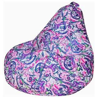 Кресло-мешок классическое L ткань жаккард, фиолетовое "Аккорд"