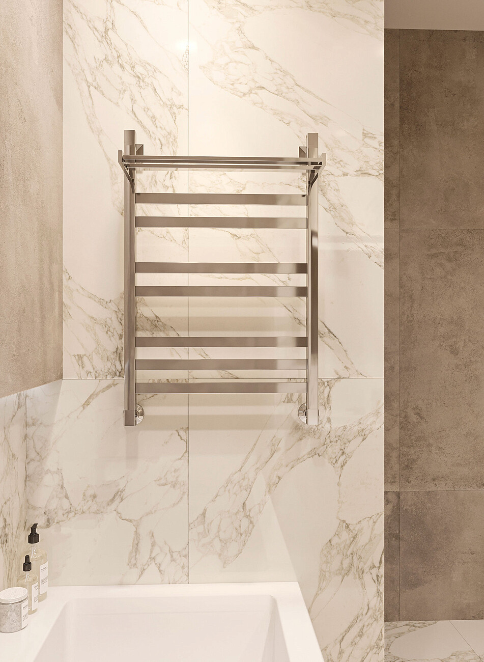 Полотенцесушитель водяной с полкой 80х50 см хром Ewrika "Деметра" КВ7 - изображение 3