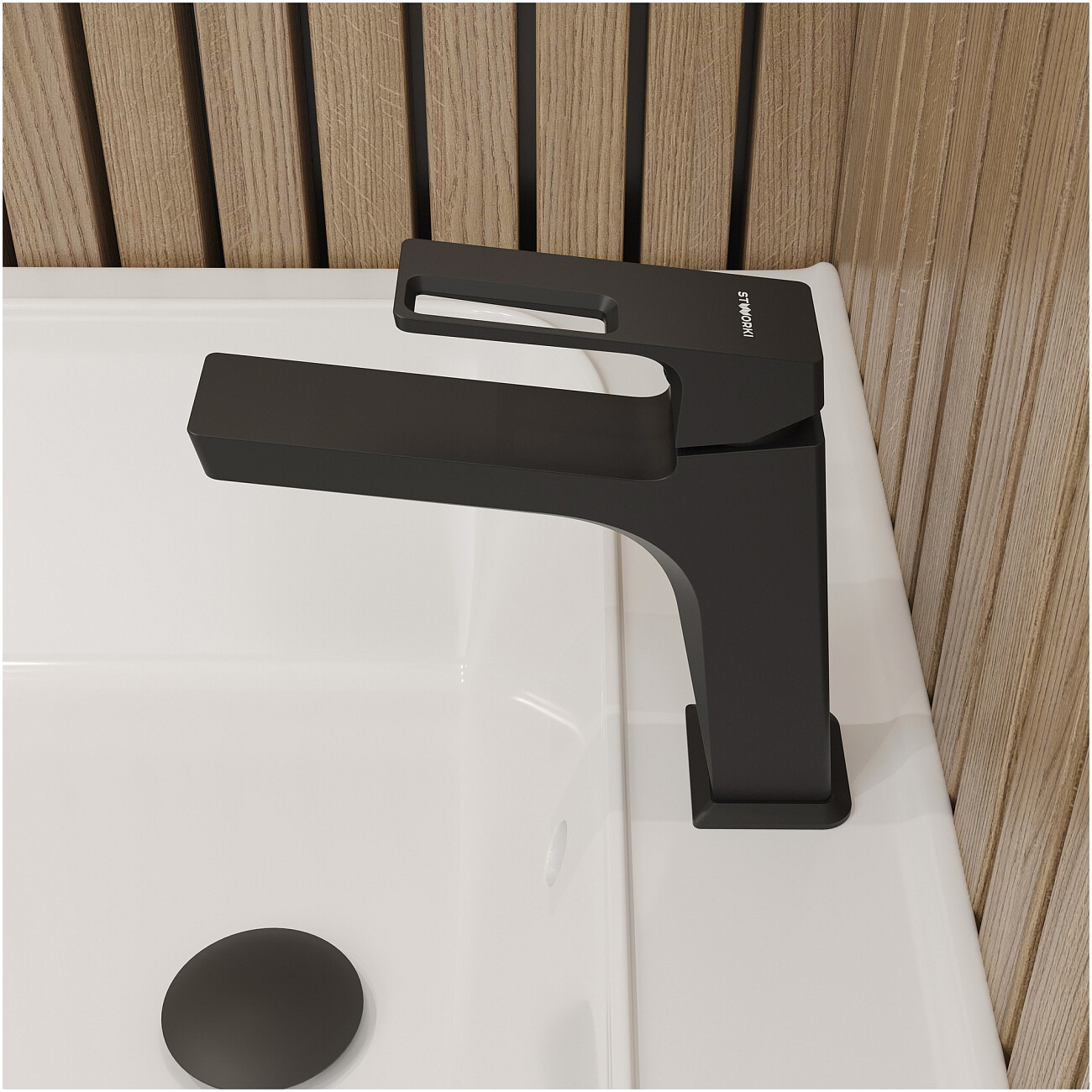 Смеситель для раковины однорычажный черный Stworki "Хедмарк" S38010BK - изображение 6