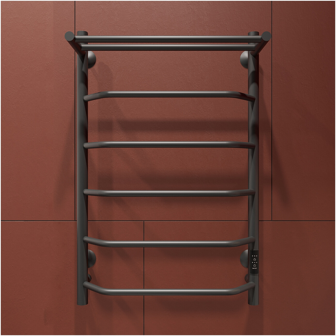 Полотенцесушитель электрический 80х50 см с полкой графит Ewrika "Сафо" FT - изображение 7