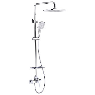 Душевая стойка с верхним душем и смесителем хром Lemark Evitta LM0560C