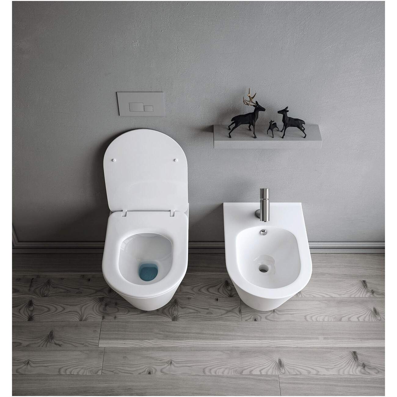 Унитаз подвесной белый Creto Logan L3 1003-001-L3W с инсталляцией Geberit 458.124.21.1 - изображение 2