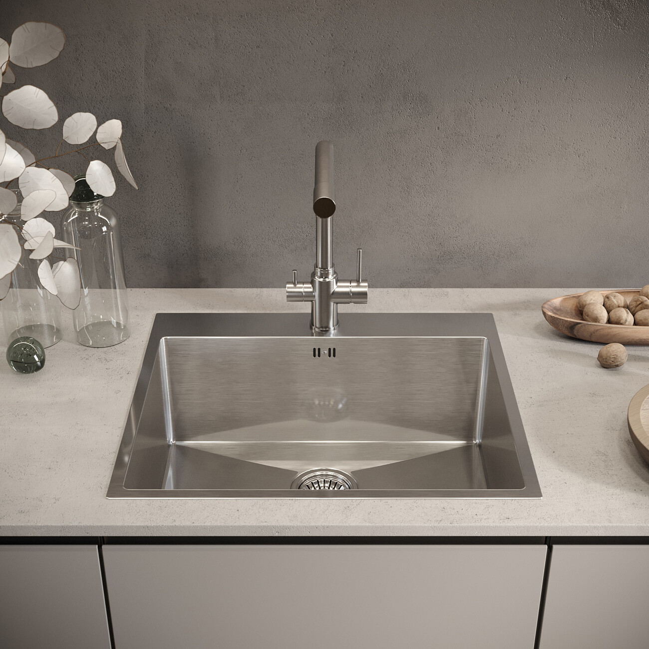 Мойка кухонная из нержавеющей стали матовая сталь Domaci "Равенна" DM5951 - изображение 3