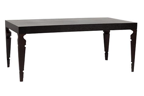Обеденный стол черный прямоугольный с фигурными ножками 180 см Ferretta Black Two