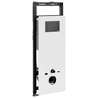 Инсталляция для унитаза с кнопкой смыва черной Wasserkraft Salm 27TLT.010.ME.WH.MB03