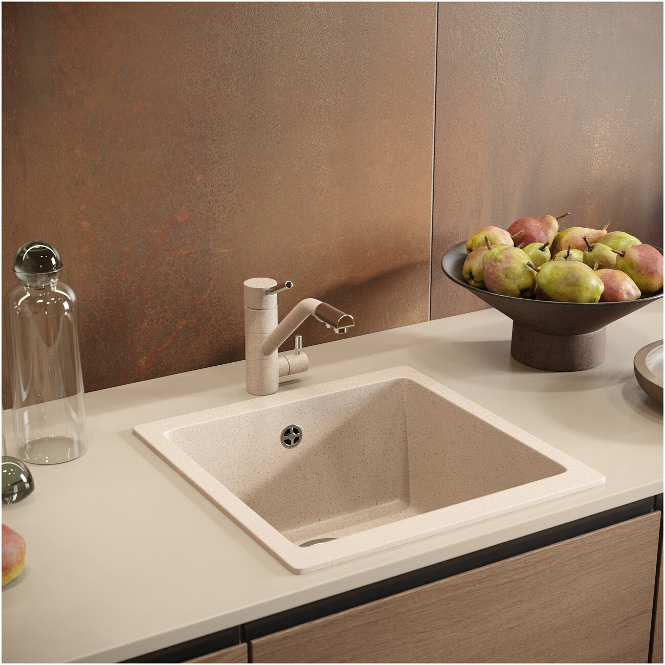 Мойка кухонная берилл Domaci "Солерно" DMQ-1455.Р берилл - изображение 4