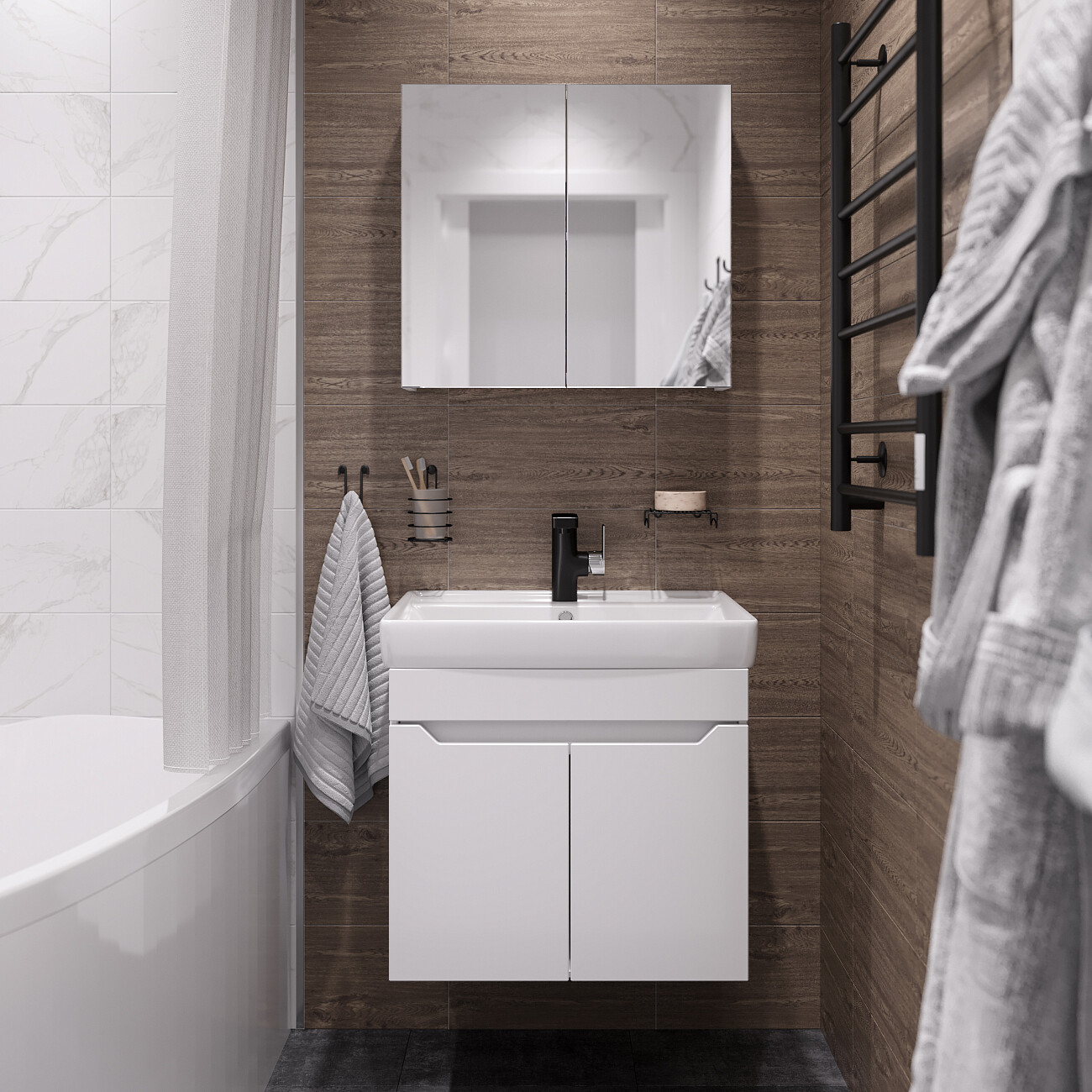 Мебельная раковина белая Diwo "Енисей 60" - изображение 7