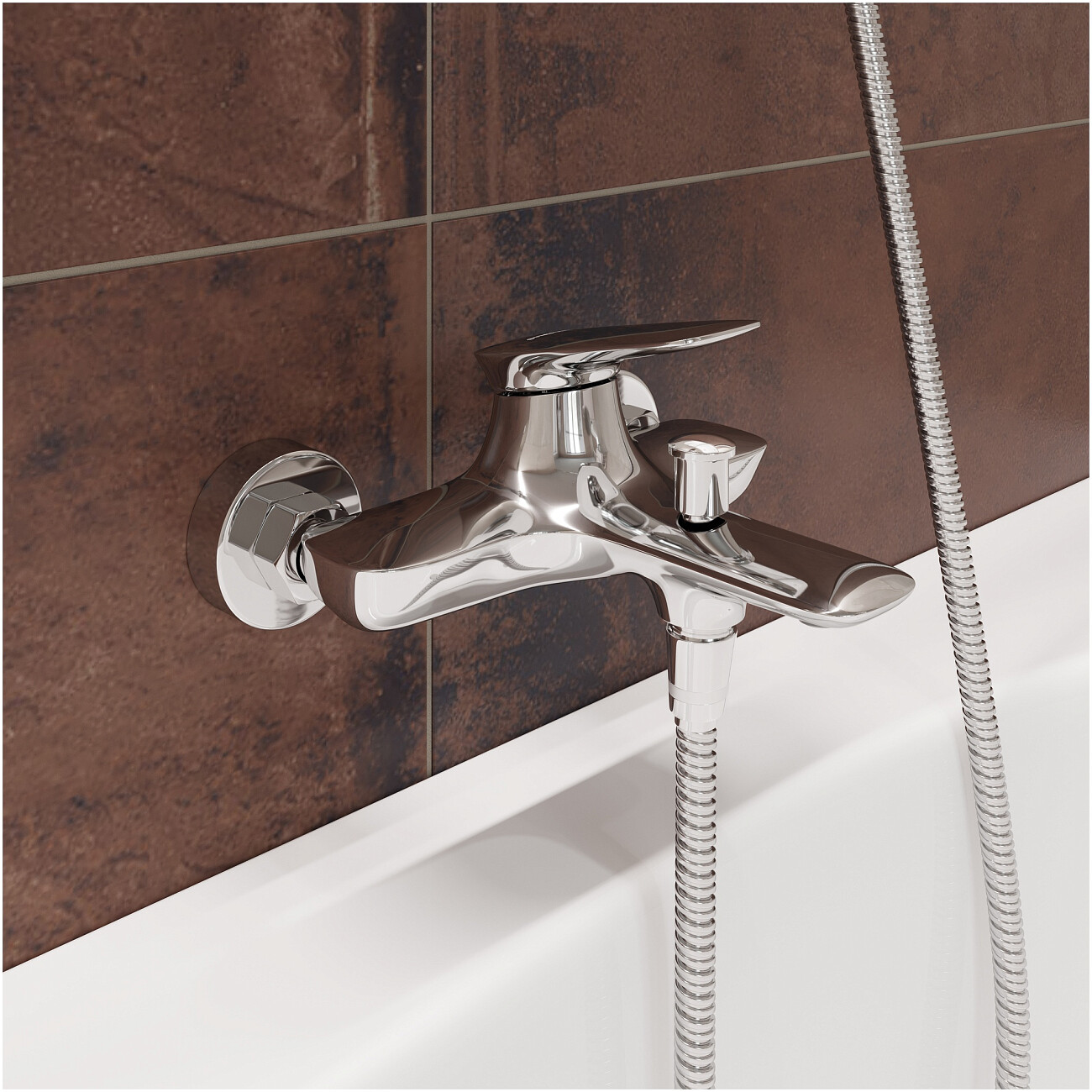 Смеситель для ванны с душем настенный хром Stworki "Молде" S23100CR - изображение 5