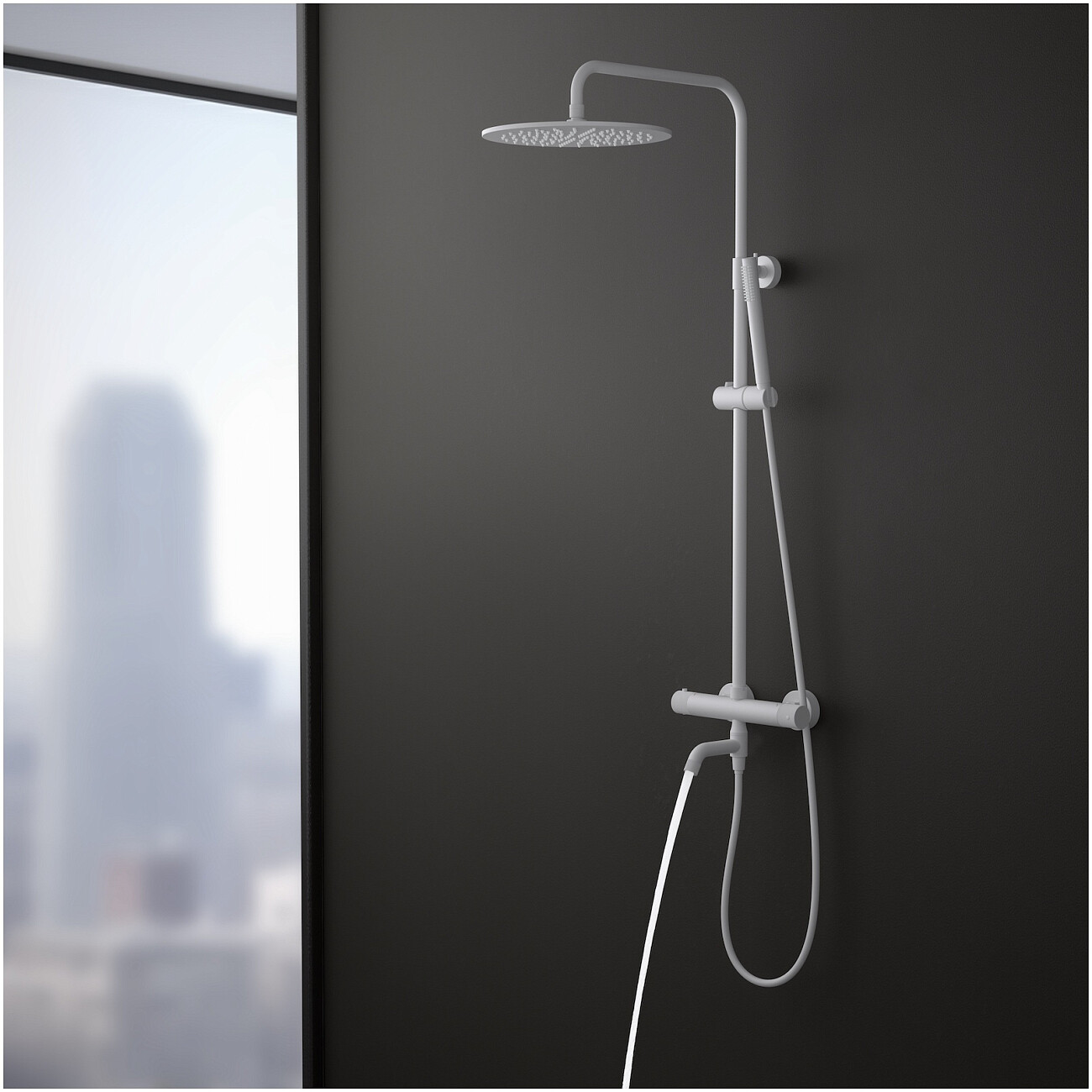 Душевой комплект с верхним душем, изливом и термостатом белый матовый Timo Saona SX-2380-16 - изображение 5