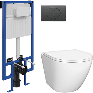 Унитаз подвесной Diwo &quot;Элиста&quot; 4412 с инсталляцией Stworki 510162 и кнопкой 230858