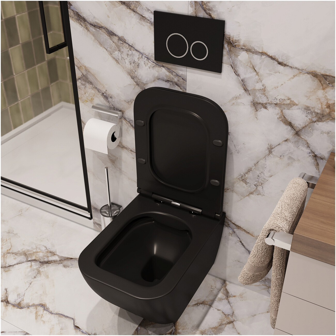 Унитаз подвесной безободковый черный матовый Cerutti SPA MIMI Aria MB CT8920 - изображение 8