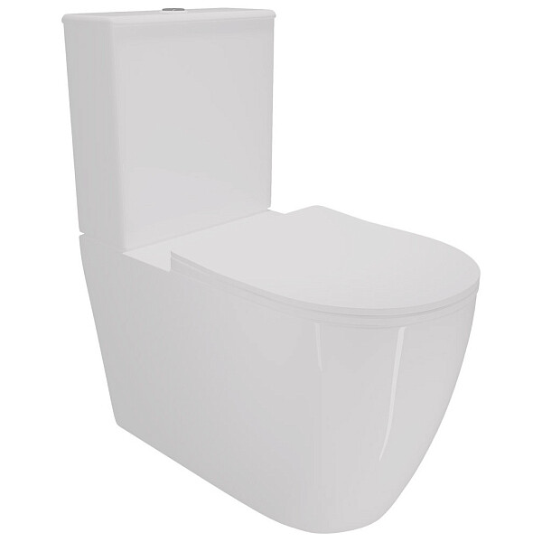Унитаз-компакт безободковый с микролифтом белый Creto Logan L5 1005-001-L6CW - изображение 1