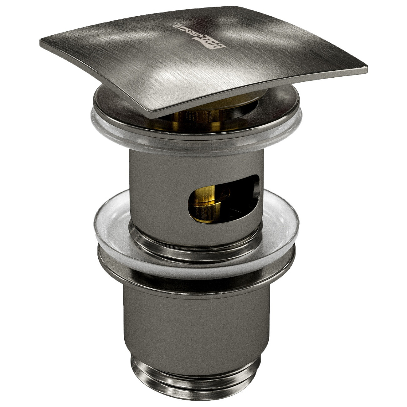 Донный клапан для раковины клик-клак круглый оружейная сталь Wasserkraft A167 - изображение 2