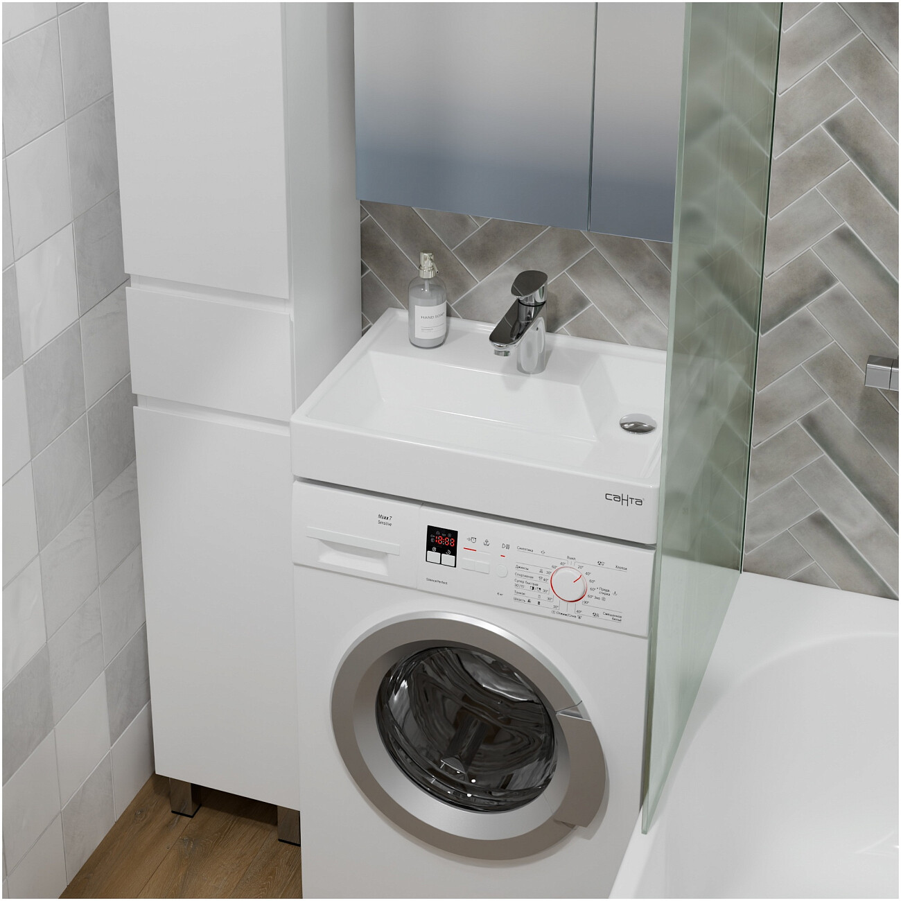 Раковина над стиральной машиной 50х60 см белая "Юпитер" 900117 - изображение 4