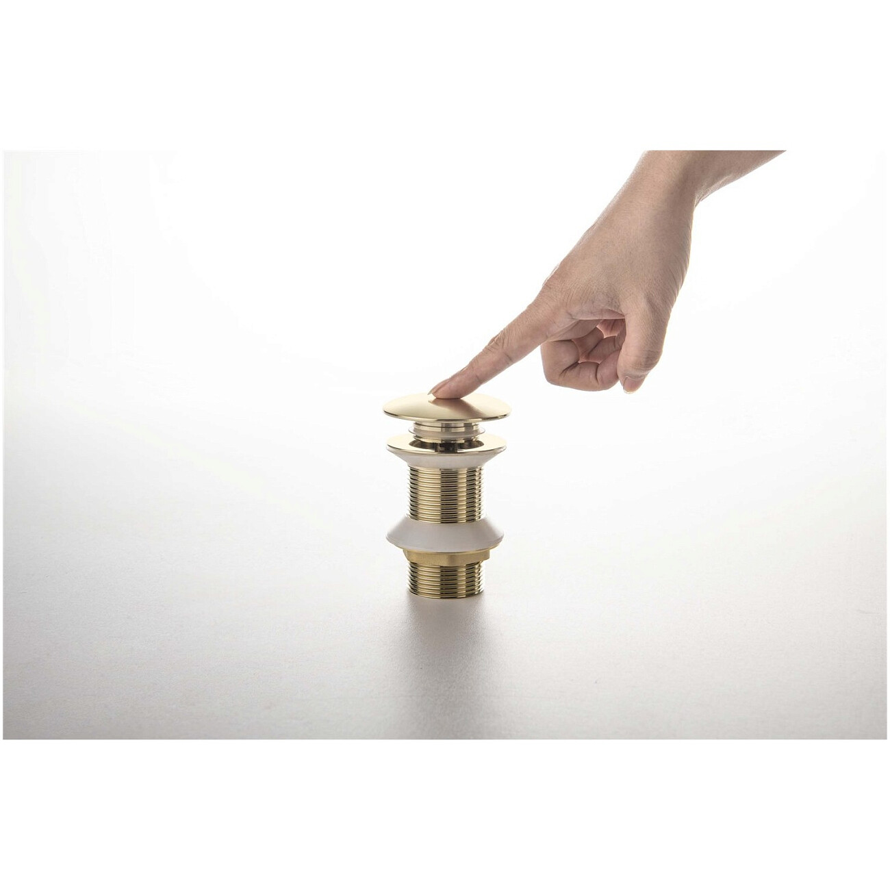 Донный клапан для раковины клик-клак шлифованное золото Aquatek AQ6003BG - изображение 3