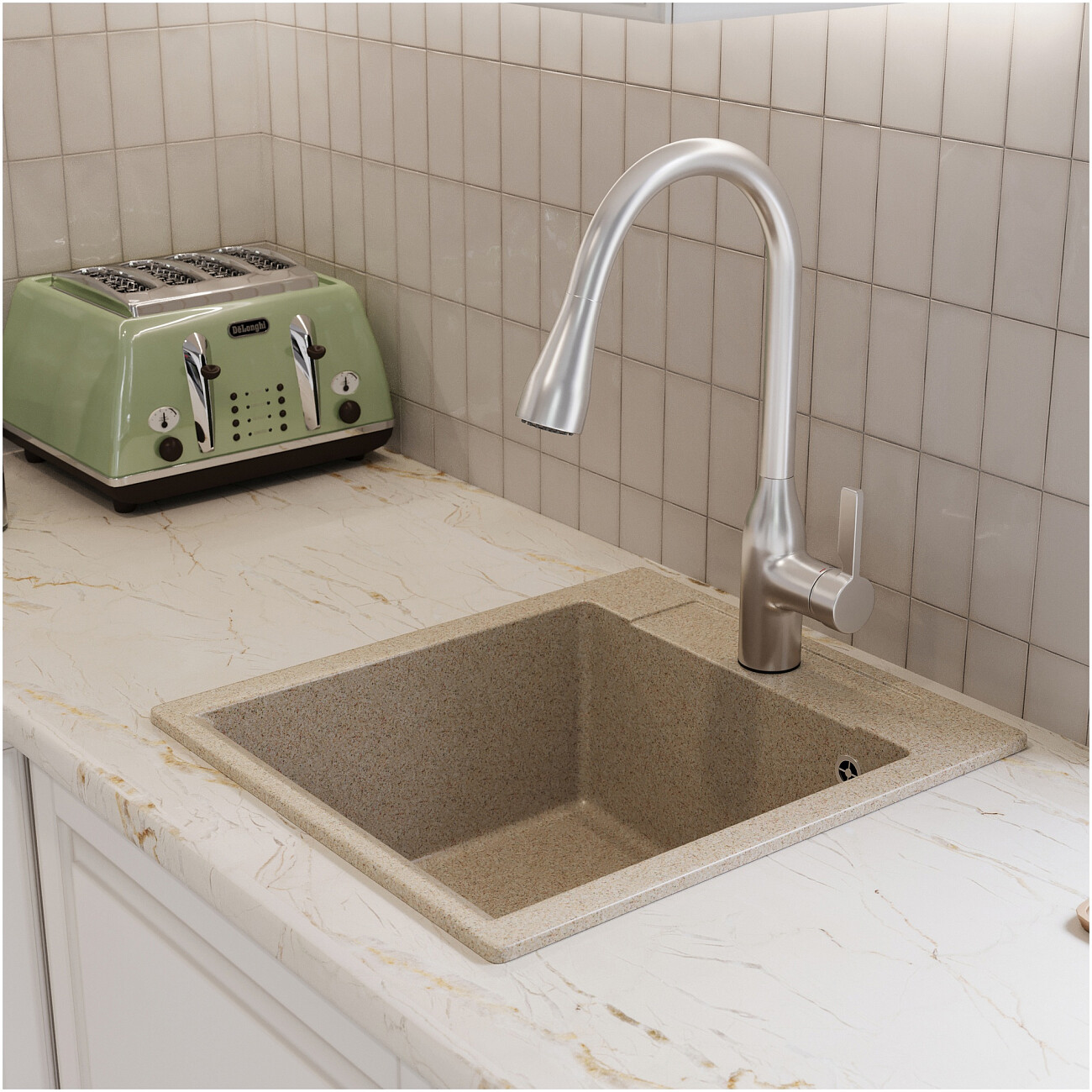 Мойка кухонная песочная Domaci "Савона" PA 460 - изображение 4