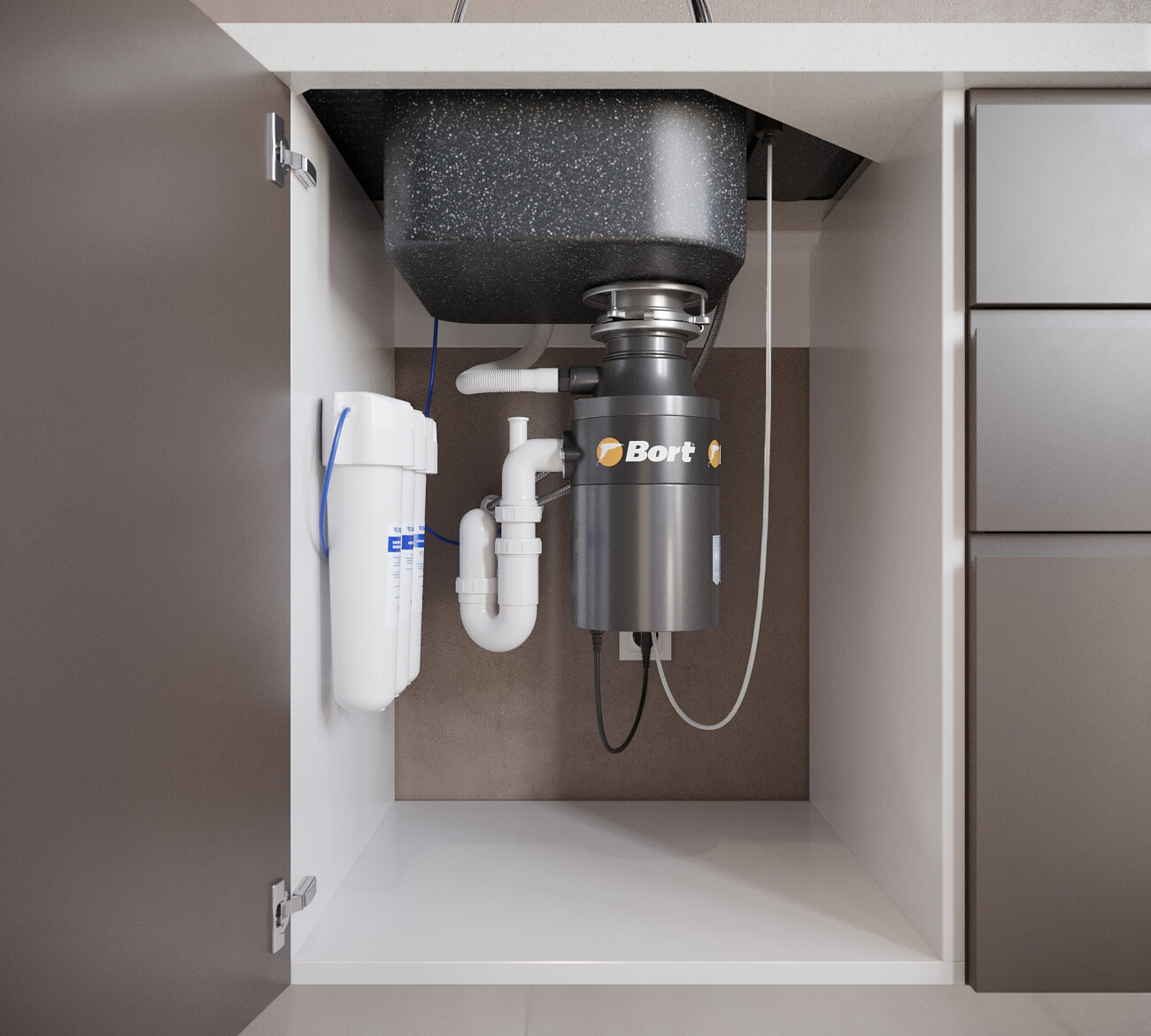 Мойка кухонная черная Domaci "Бьелла" DMC-10-308 - изображение 9