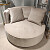 Кресло круглое с мягкими подлокотниками и подушками бежевое Monroe