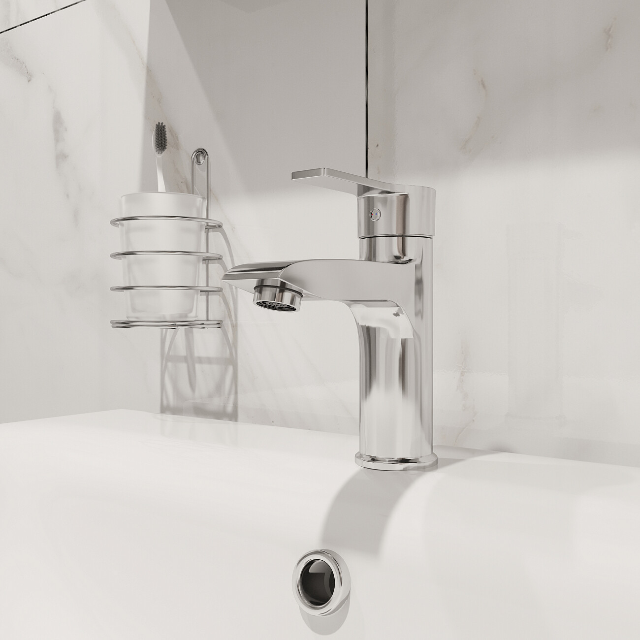 Смеситель для раковины хром Mega Snow MG-SH02 - изображение 5