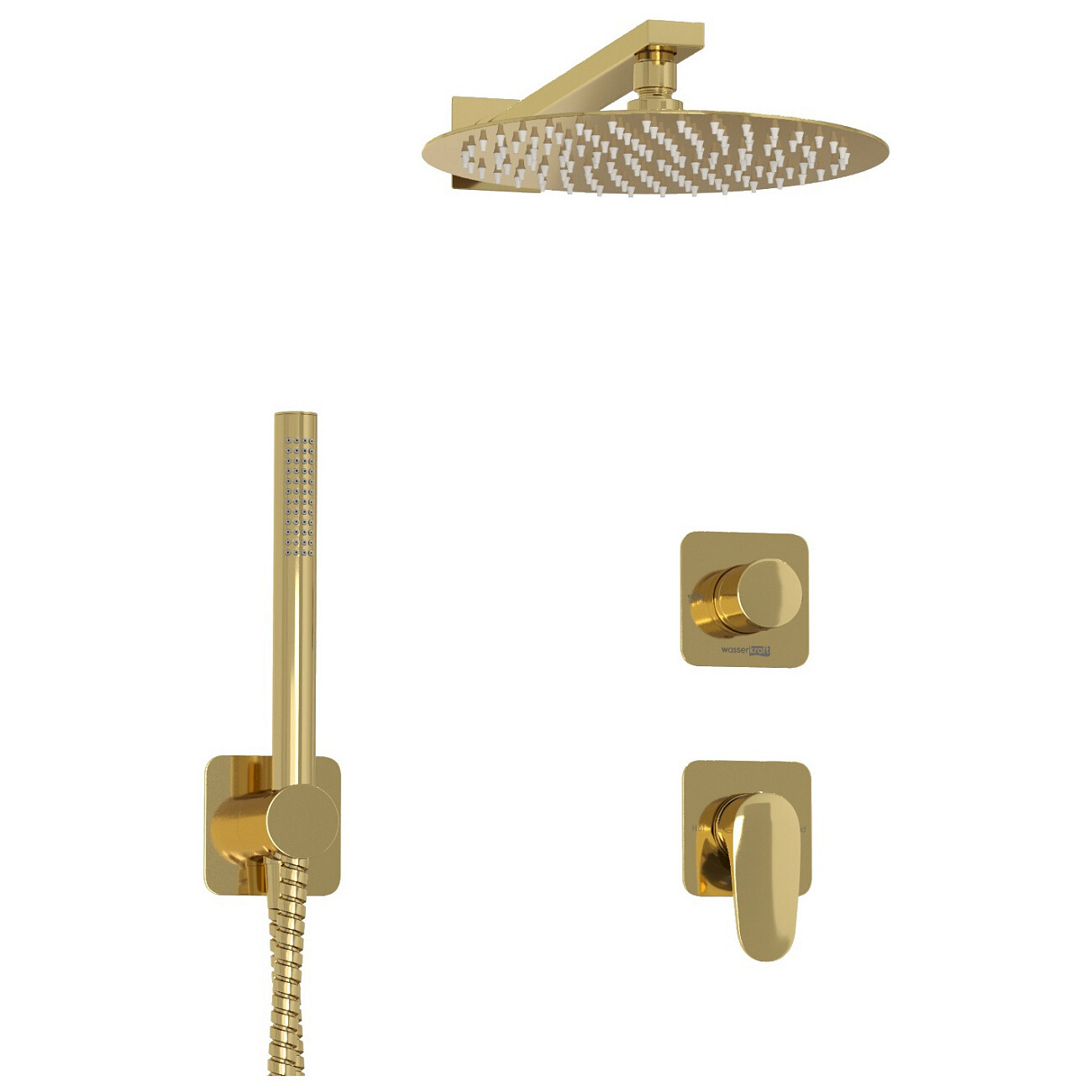 Душевой комплект с верхним душем и смесителем золотой Wasserkraft A2151.277.183.208.280.197.281 - изображение 6