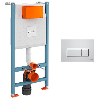 Инсталляция для унитаза и панель смыва глянцевый хром Vitra V-Fix Core Root S 800-1875