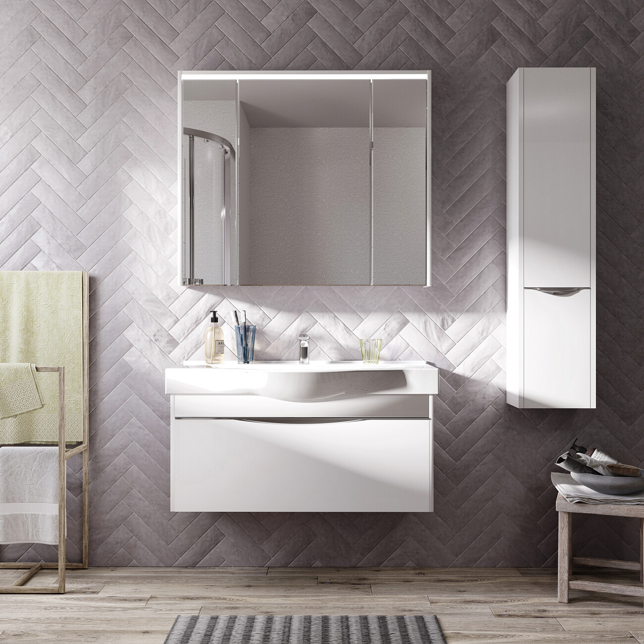 Раковина мебельная фарфоровая 100 см белая Stworki "Беверли" - изображение 4