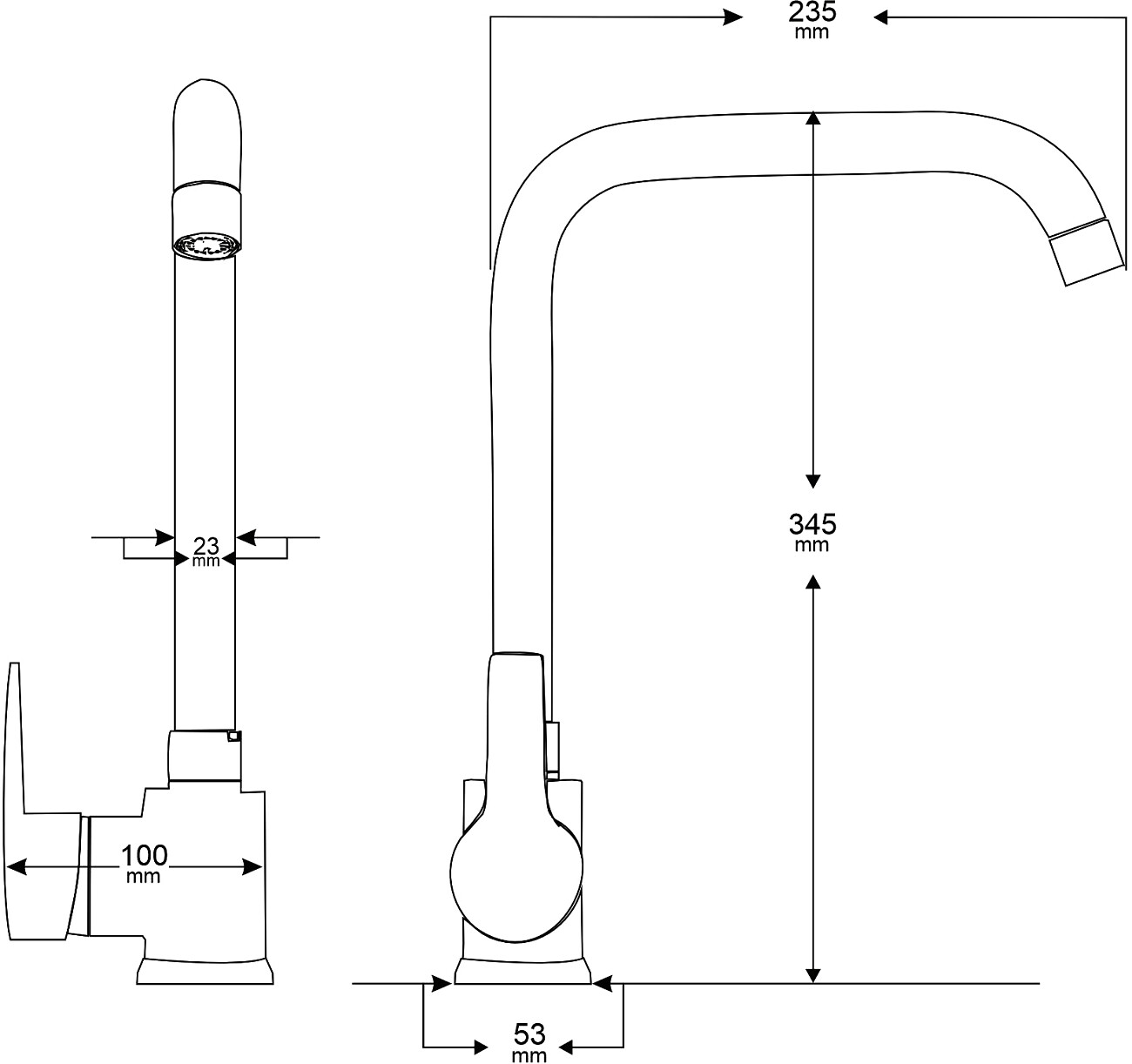 Смеситель для кухни черный Mega Ege MG-PL10-B - изображение 3