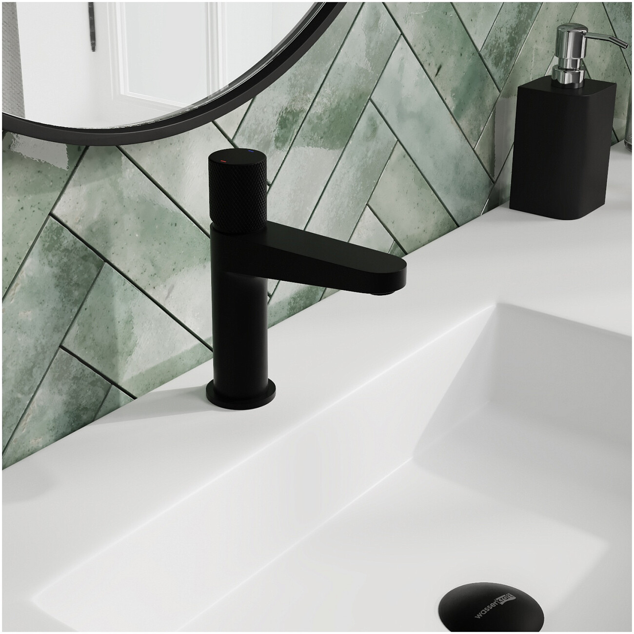Смеситель для раковины из латуни черный Wasserkraft 5203 - изображение 2