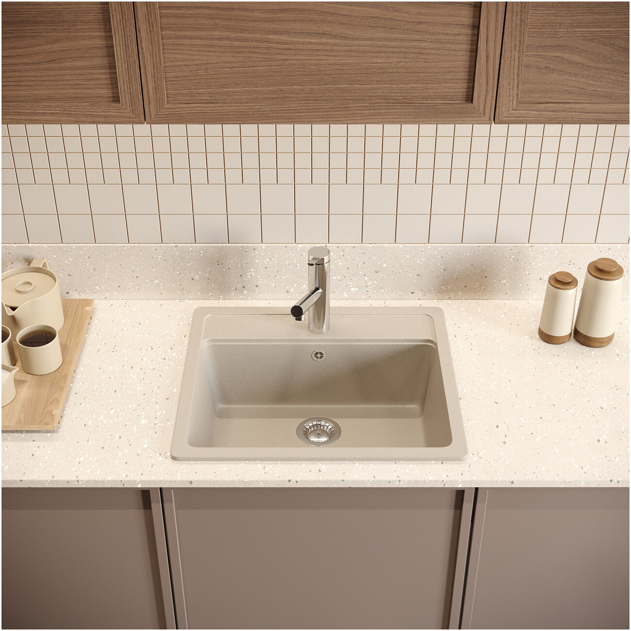 Мойка кухонная бежевая Domaci "Болонья" М-09-003 - изображение 7