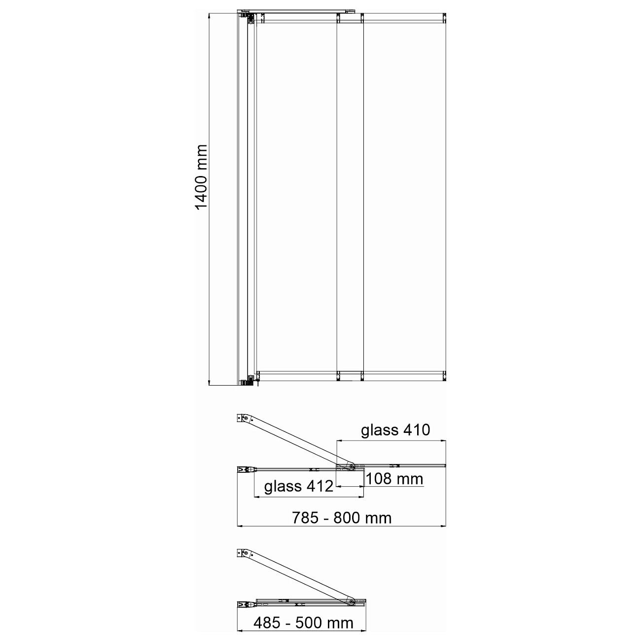 Шторка на ванну стеклянная 140х80 см прозрачная, хром Wasserkraft Main 41S02-80 Fixed - изображение 3