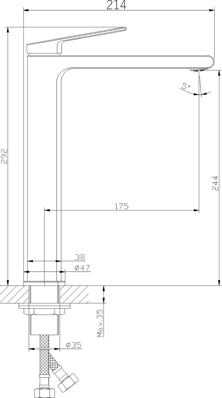 Смеситель для раковины однорычажный хром Stworki "Хаммель" ХАМ-02cr - изображение 2