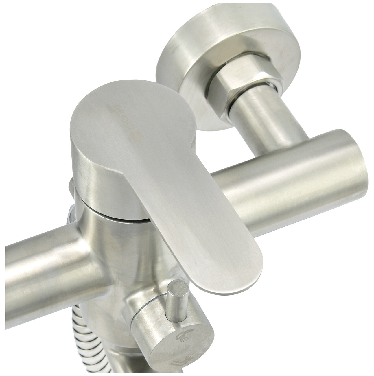 Смеситель для ванны однорычажный с душевым гарнитуром сталь Juguni Luxe Parus 0402.453 - изображение 13