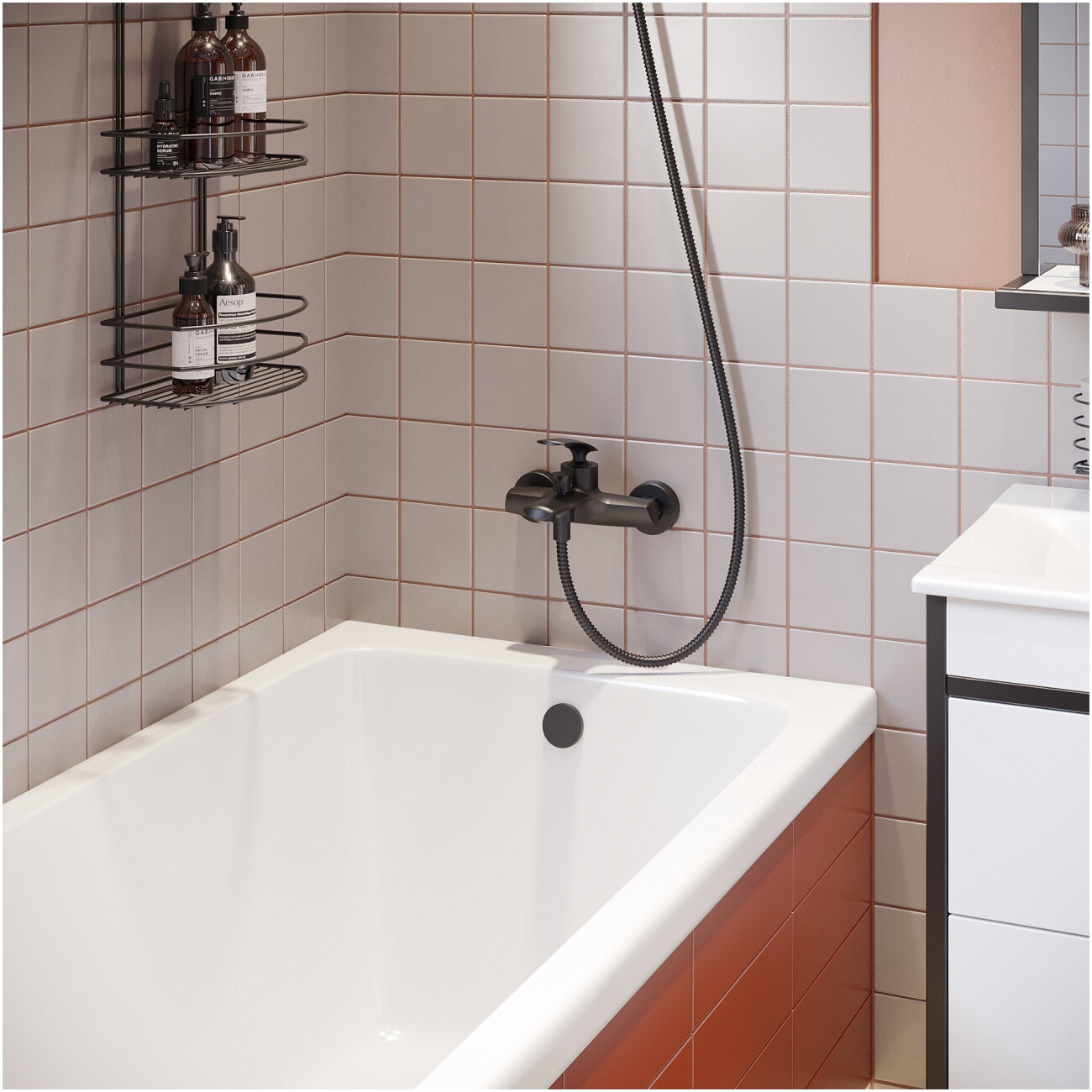 Смеситель для ванны с душем настенный черный Stworki "Гётеборг" S03100BK - изображение 6